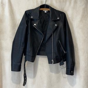 Topshop leather jacket, black
